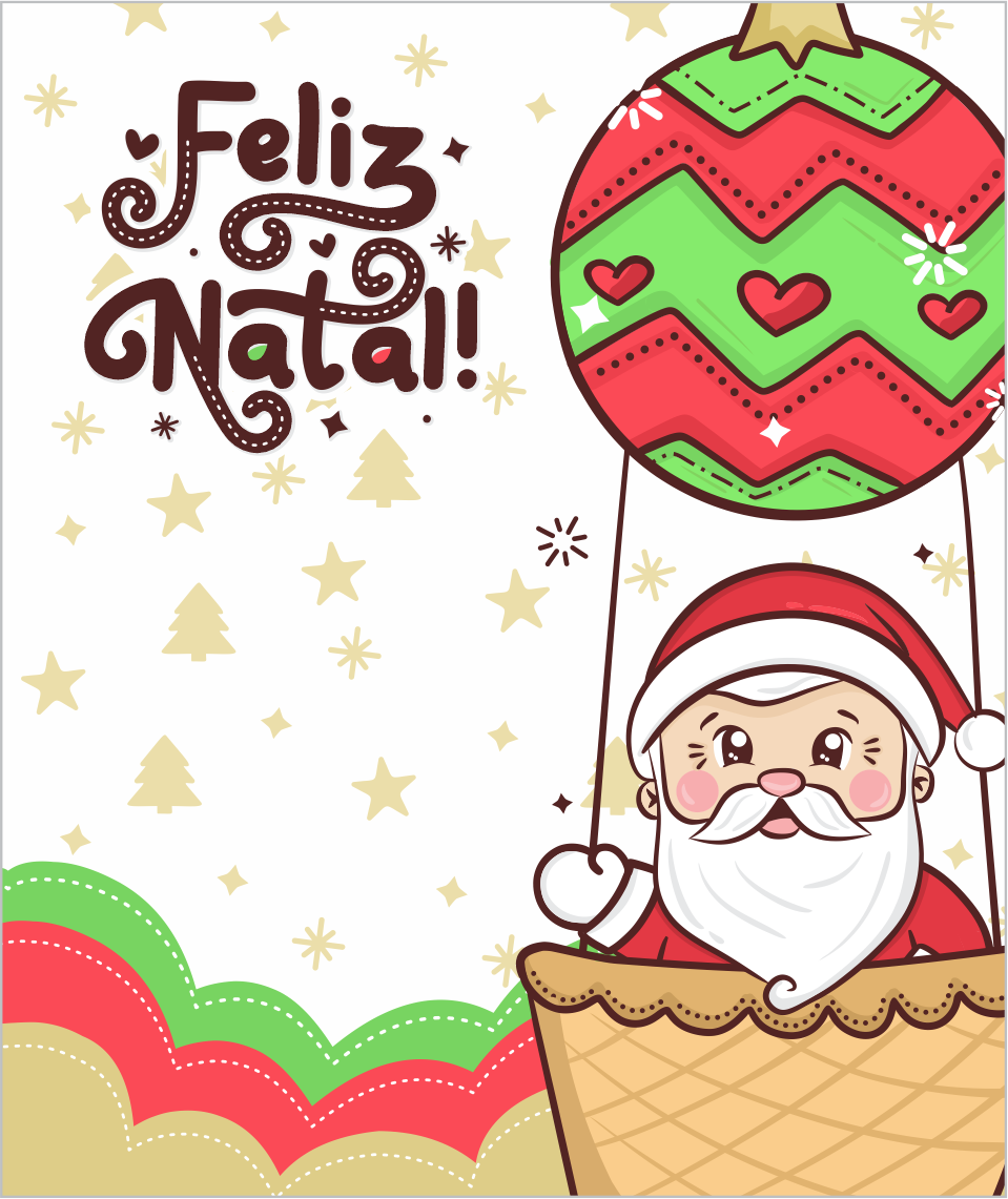 Cartão de Agradecimento - Feliz natal Genial Carimbos