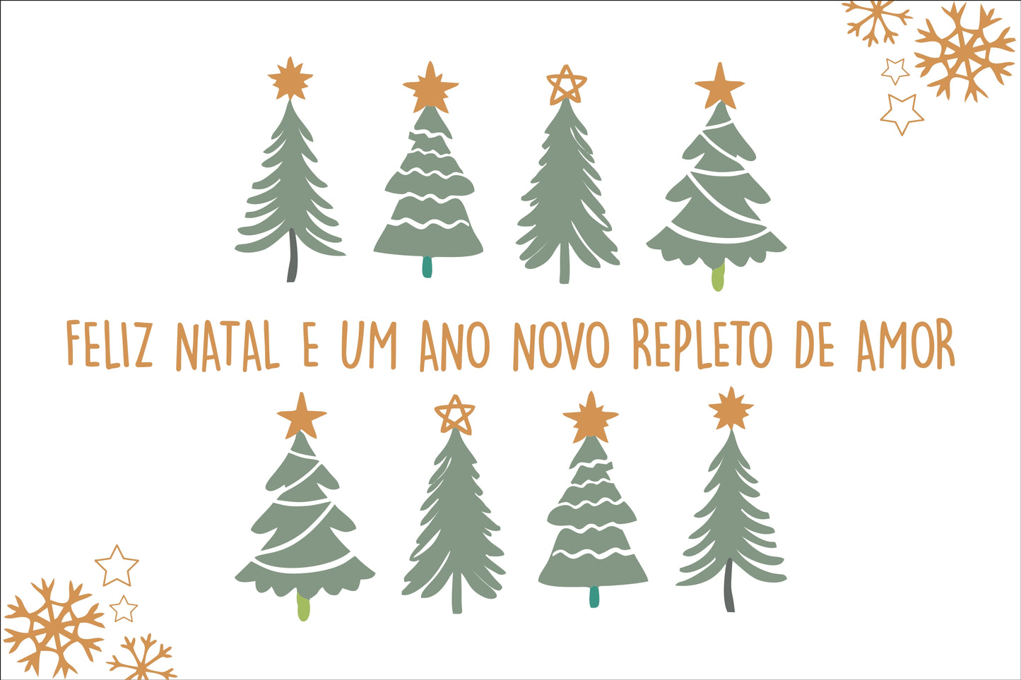 Cartão de Agradecimento - Feliz Natal e um Ano Novo Repleto de Amor genialcarimbos