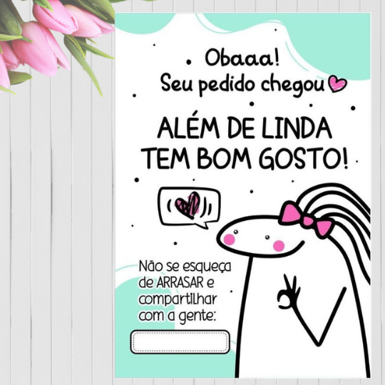 Cartão Agradecimento Personalizado - Além de Linda Florks Genial Carimbos