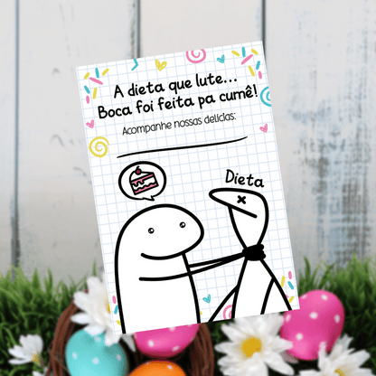 Cartão Agradecimento Personalizado - Flork - A dieta que lute... Genial Carimbos