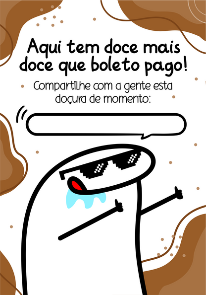 Cartão Agradecimento Personalizado - Flork - Um doce de boleto pago Genial Carimbos