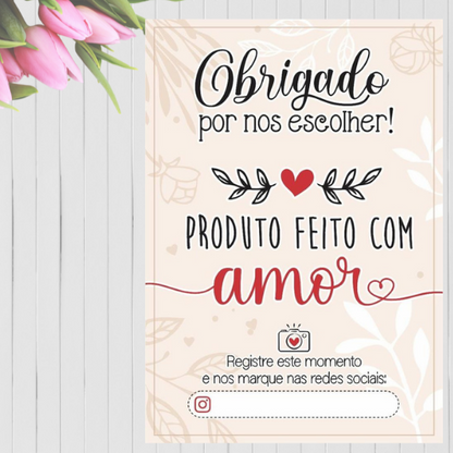 Cartão de Agradecimento Personalizado - Obrigado por nos escolher Genial Carimbos