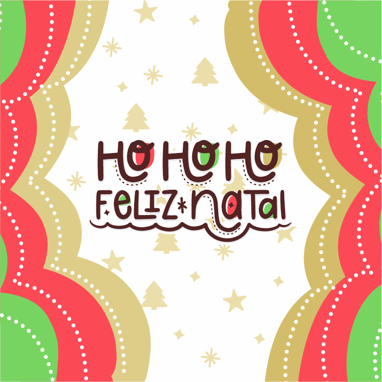 Adesivo de Bala - HoHoHo Feliz Natal Genial Carimbos