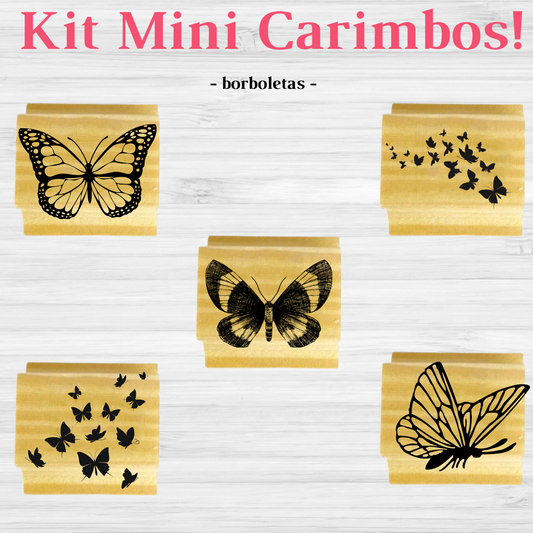 KIT MINI CARIMBOS BORBOLETAS Genial Carimbos