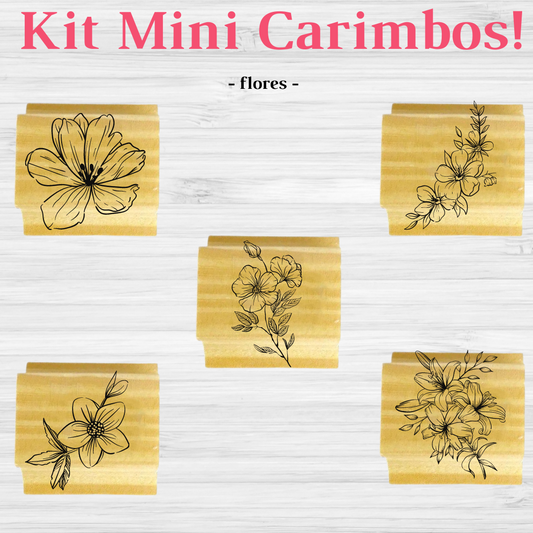 KIT MINI CARIMBOS FLORES Genial Carimbos