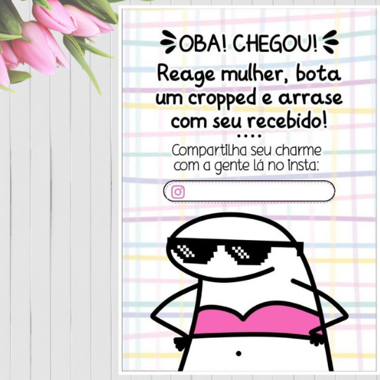 Cartão de Agradecimento Personalizado - Oba, chegou! Reage mulher Genial Carimbos