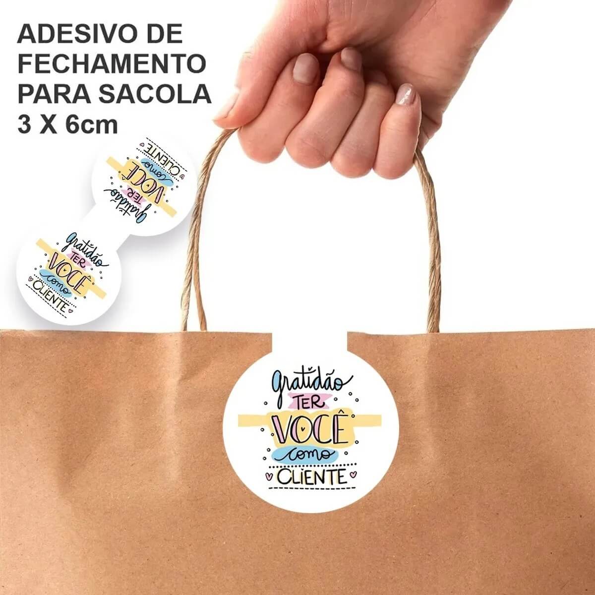 Adesivo Lacre - Gratidão ter você como cliente - Adesivo segurança lacre Genial Carimbos