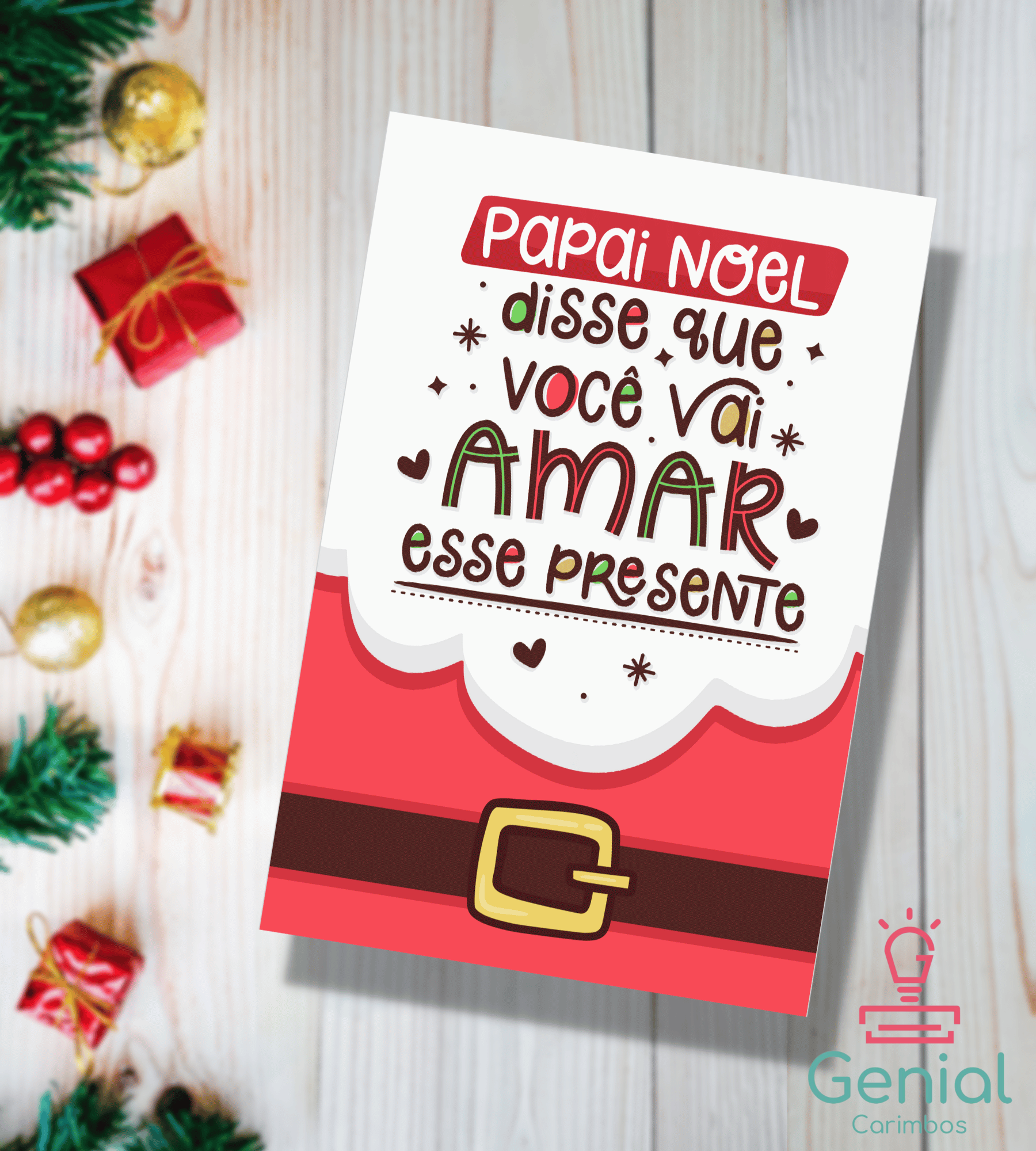 Cartão de Agradecimento - O Papai Noel que disse Genial Carimbos