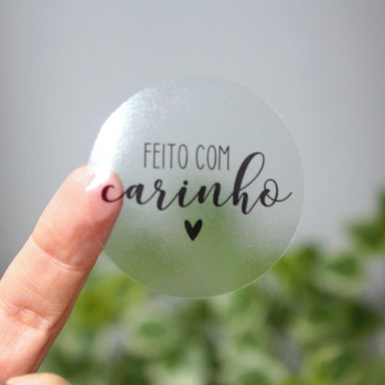 Adesivo Transparente Feito com Carinho Genial Carimbos