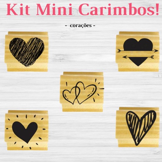 KIT MINI CARIMBOS CORAÇÕES Genial Carimbos