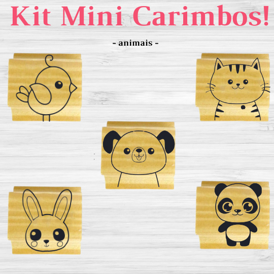 KIT MINI CARIMBOS ANIMAIS Genial Carimbos